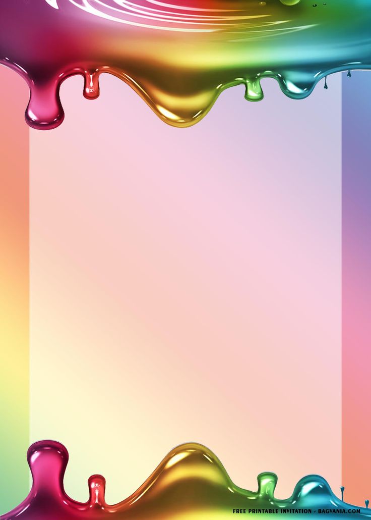 colorful liquid flowing down the side of a rainbow colored background