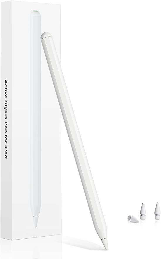 an apple pencil is in the box and next to it's contents are white