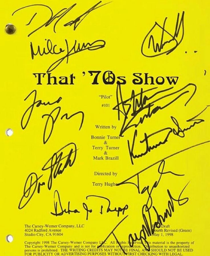 the 70's show poster with autographs on it