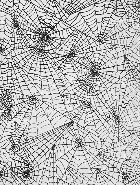 a spider web pattern is shown in black and white, as well as the background