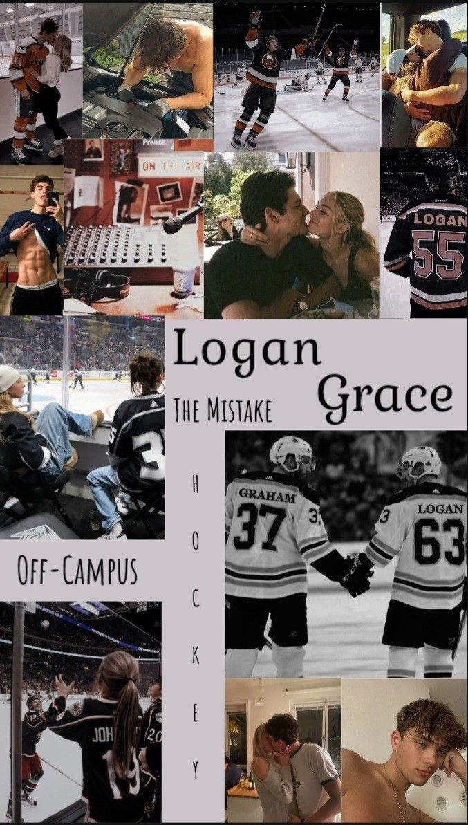 collage of hockey players and the words logan grace