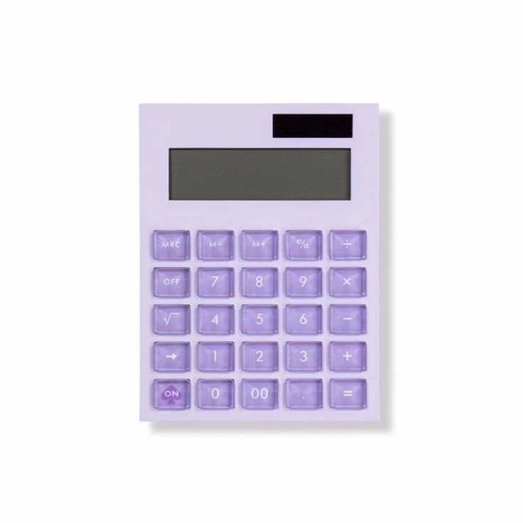 a purple calculator on a white background with space for the wording below