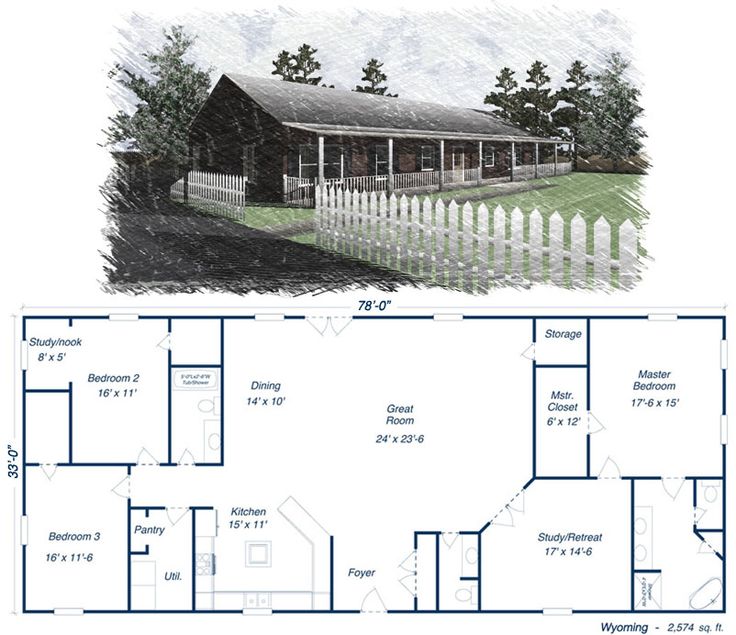 an open floor plan for a ranch house