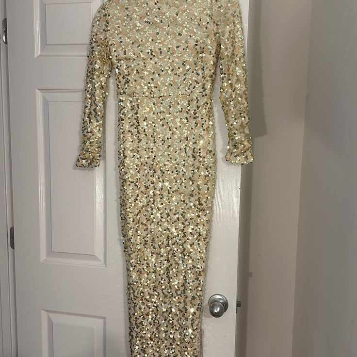 Gold Sequin Evening Gown With Split In The Back. Sequin Evening Gowns, Fashion Nova Dress, Fashion Nova Dresses, Gold Sequin, Evening Gown, Dress Brands, Evening Gowns, Fashion Nova, Sequin