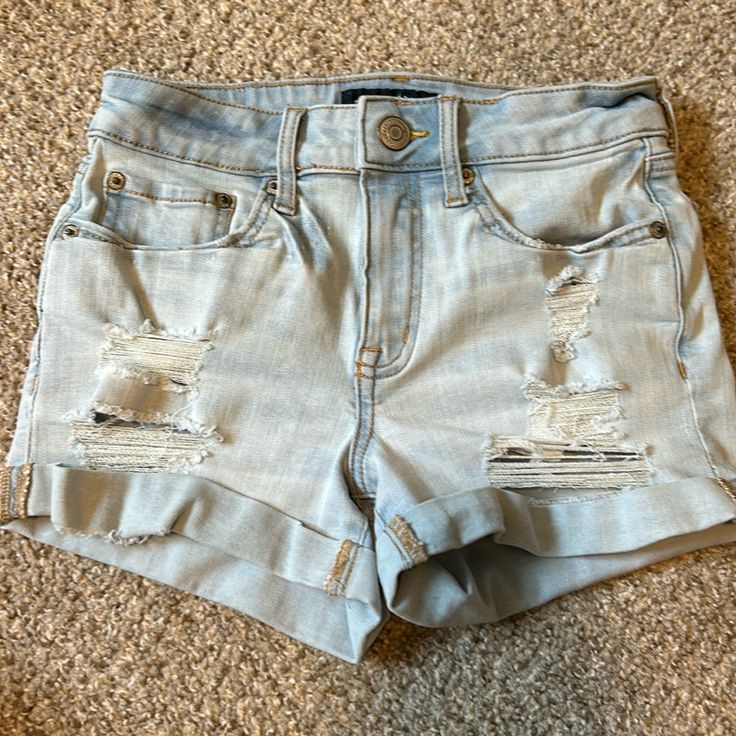 Aeropostale Jean Shorts Size 00 Never Worn Mid Rise Jean Shorts, Midi Jeans, Cheeky Shorts, Posh Mark, Mom Jeans Shorts, Stretch Denim Shorts, Aeropostale Jeans, Ripped Shorts, Destroyed Denim