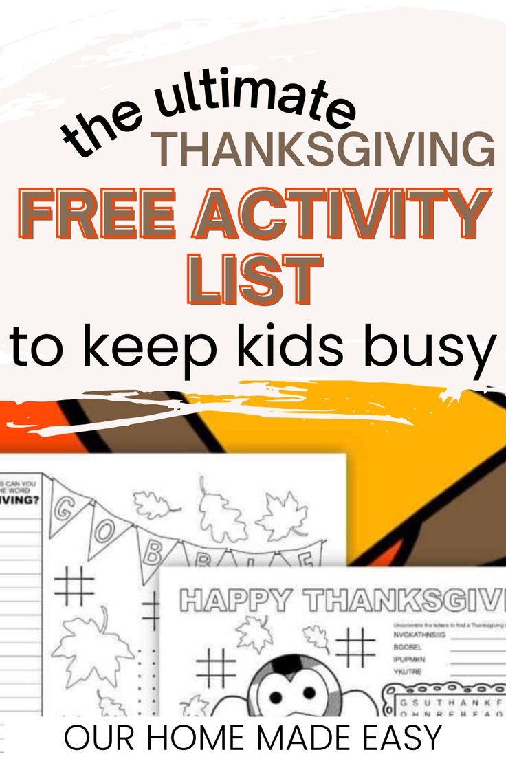 the ultimate thanksgiving free activity list for kids to keep busy on their homeschool