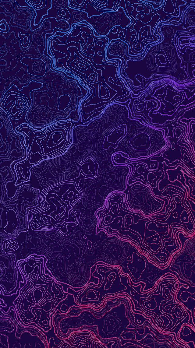 an abstract background with wavy lines in purple and pink colors on a dark blue background