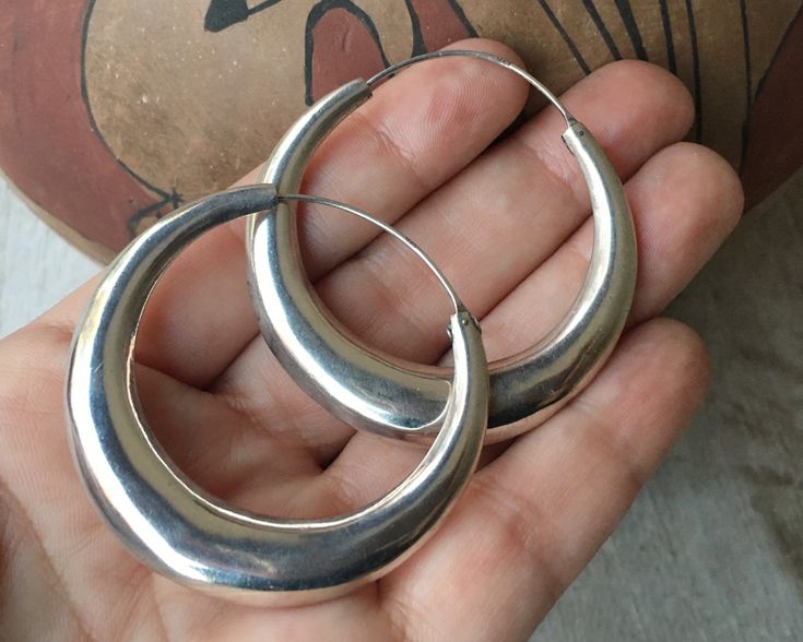 Large Sterling Silver Hoop Earrings, Bulky Silver Jewelry, Funky Hoop Earrings, Cool Hoop Earrings, Large Silver Earrings, Big Silver Hoop Earrings, Chunky Silver Jewellery Aesthetic, Big Hoop Earrings Aesthetic, Chunky Silver Jewelry