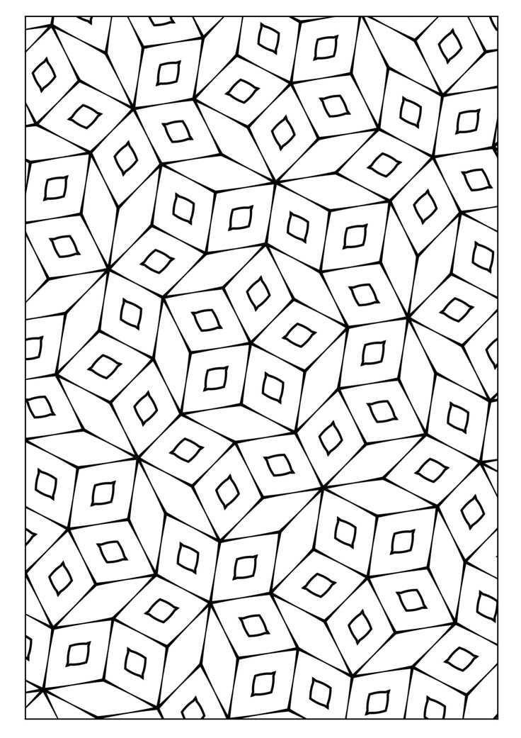 a black and white abstract pattern with many square shapes in the center, on a white background