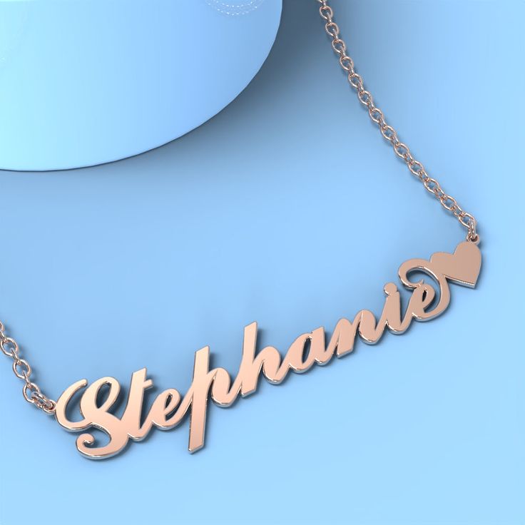 Stephanie name necklace with little heart 14k gold unique gifts 
								Add something extra special to your jewelry box with Name Necklace Official engravable necklaces.
								The Stephanie's name necklace with little heart unique gifts 14k gold is best gifts for Stephanie. Name Necklace Official provides affordable engravable jewelry that won't 
								break the bank. In addition, these pieces make for very thoughtful and appreciated gifts for friends and family. 
								And whether valent Stephanie Name, Engravable Jewelry, Name Necklace Silver, Necklace Rose Gold, Necklace Rose, Engraved Jewelry, Gifts Birthday, Engraved Necklace, Gifts Wedding