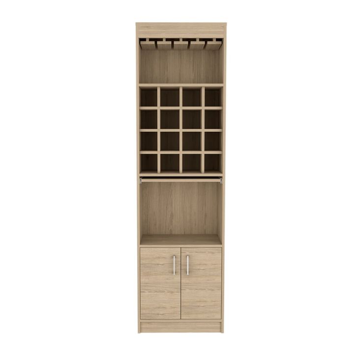 an open bookcase with two doors and drawers