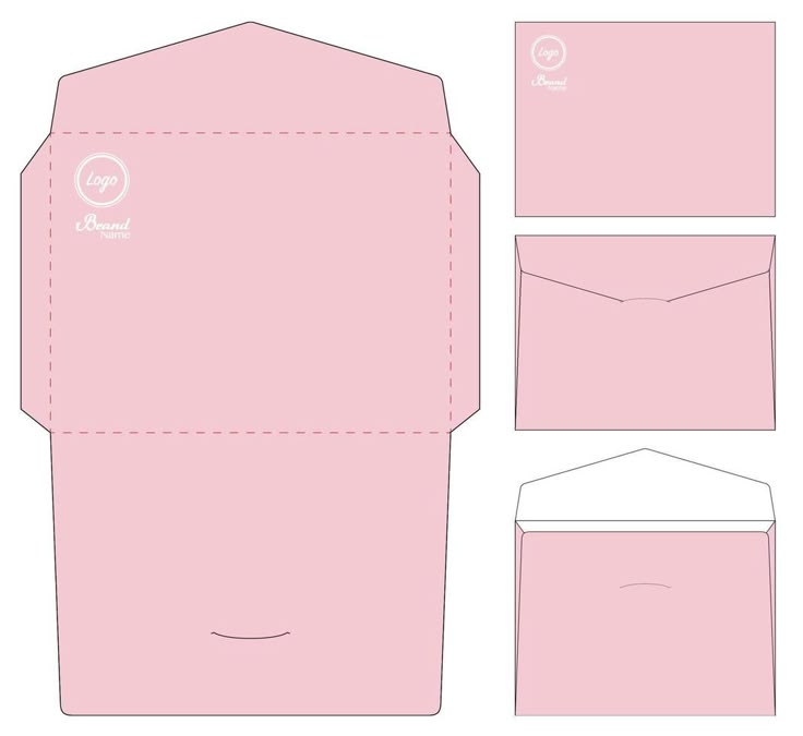 a pink envelope with the front and back sides cut out