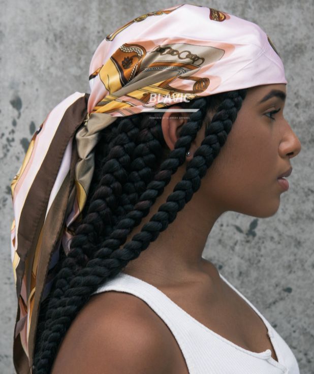 Black Prom Hairstyles, Du Rag, Headwrap Hairstyles, Black Wedding Hairstyles, Braided Scarf, Big Box Braids Hairstyles, Head Wrap Styles, Hair Scarf Styles, Head Scarf Styles