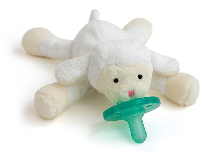 a white stuffed animal with a pacifier in it's mouth and the words wimbanub above it