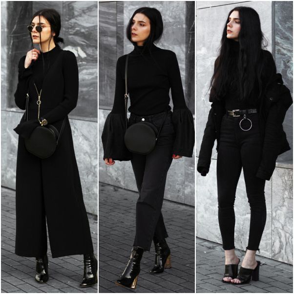 Edgy Work Outfits, Black Closet, Corporate Goth, Casual Goth, Black Wardrobe, All Black Fashion, Dark Outfits, Wardrobe Tips, Outfits Chic