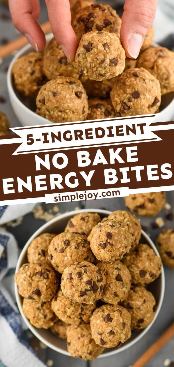 no bake energy bites recipe with text overlay