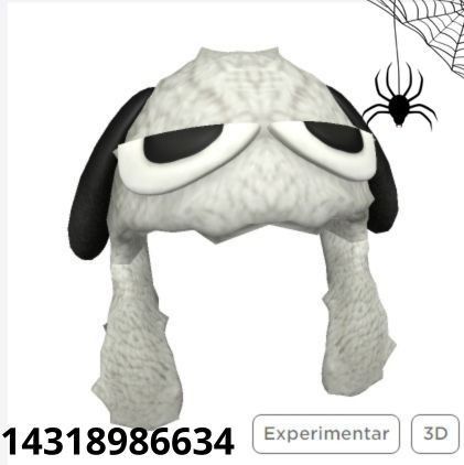 an animated dog with big eyes and spider web