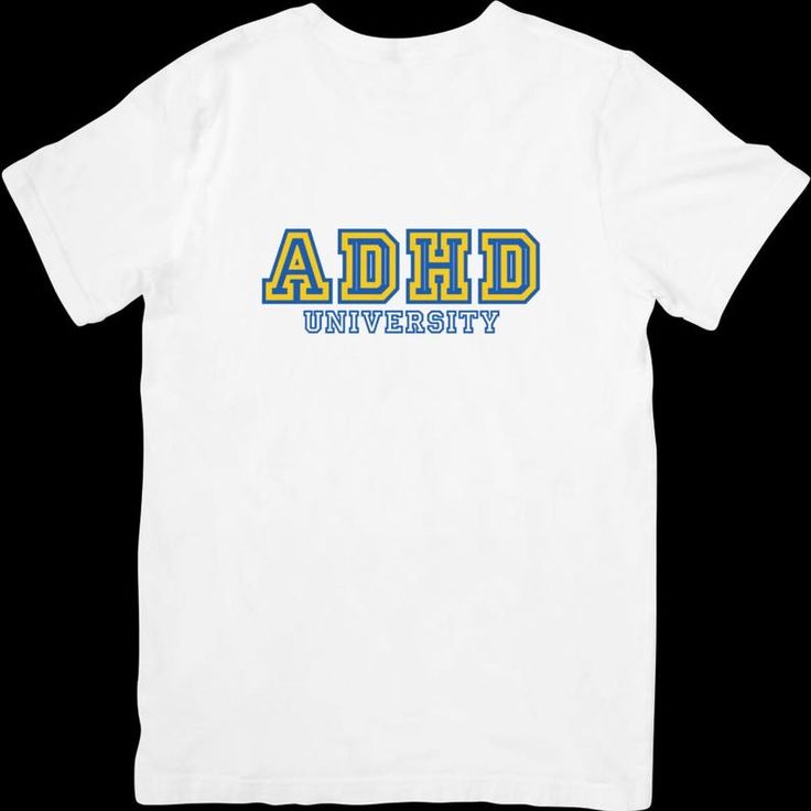 ADHD University Tee Blue/yellow - Etsy University Tees, Small Wonder, Mug Tumbler, Special Design, Blue Yellow, Pink And Green, Ceramic Mug, Gender Neutral, Bathing Beauties