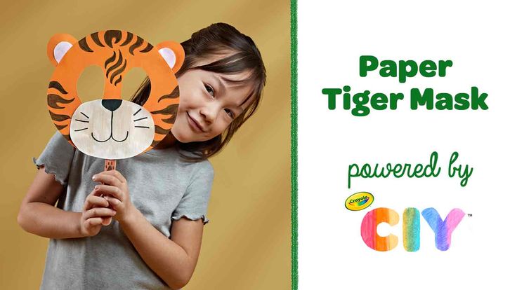 DIY Paper Tiger Mask Craft | Crafts | Crayola.com | Crayola CIY, DIY Crafts for Kids and Adults | crayola.com Face Mask Craft, Tiger Craft, Tiger Day, Mask Craft, Animal Masks For Kids, Tiger Face Mask, Paper Tiger, Mask Printable, Summer Themes