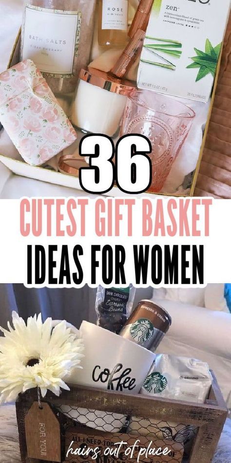 the gift basket is filled with items for women to put in their home or office