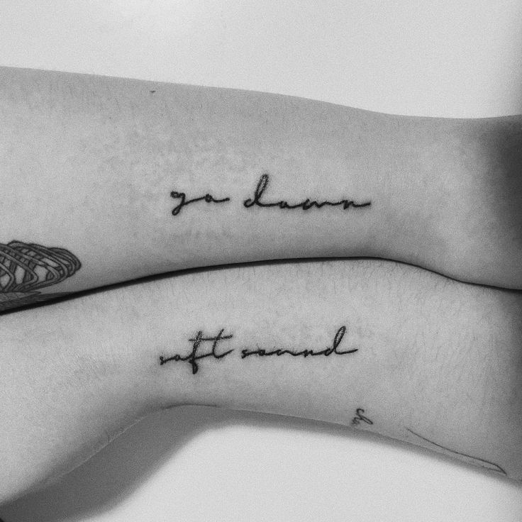 two people with matching tattoos on their arms that say, you don't understand