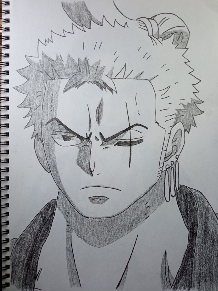 a drawing of an anime character with his eyes closed