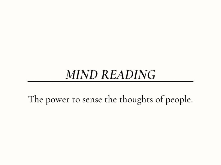 the words mind reading are in black and white