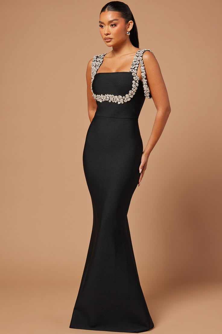 Anastasia Brooke Embellished Maxi Dress - Nude | Fashion Nova Embellished Bodycon Evening Dress, Black Stretch Gown For Gala, Fitted Embellished Maxi Dress For Gala, Bodycon Floor-length Evening Dress For Gala, Stretch Embellished Dresses For Gala, Stretch Embellished Gala Dresses, Fitted Black Embellished Maxi Dress, Black Stretch Embellished Dress, Black Embellished Maxi Dress With Fitted Bodice