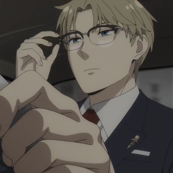 an anime character with glasses and a tie