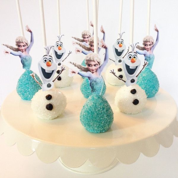 there are some cake pops that have been made to look like frozen princesses