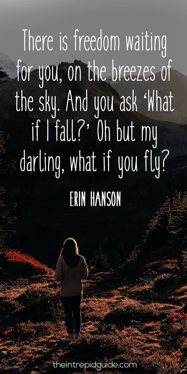 a person standing on top of a hill with a quote above it that reads, there is