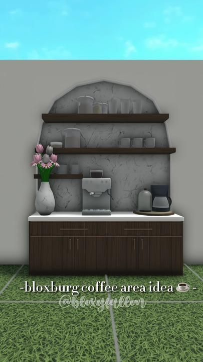 Coffee Station Ideas Bloxburg, Cute Houses In Bloxburg, Small House Bloxburg Layout 2 Story, Cute Bloxburg Ideas, Bloxburg Inspo House, Mud Room Ideas Bloxburg, Bloxburg Sitting Area, Bloxburg Apartment Lobby, Bloxburg House Pallete