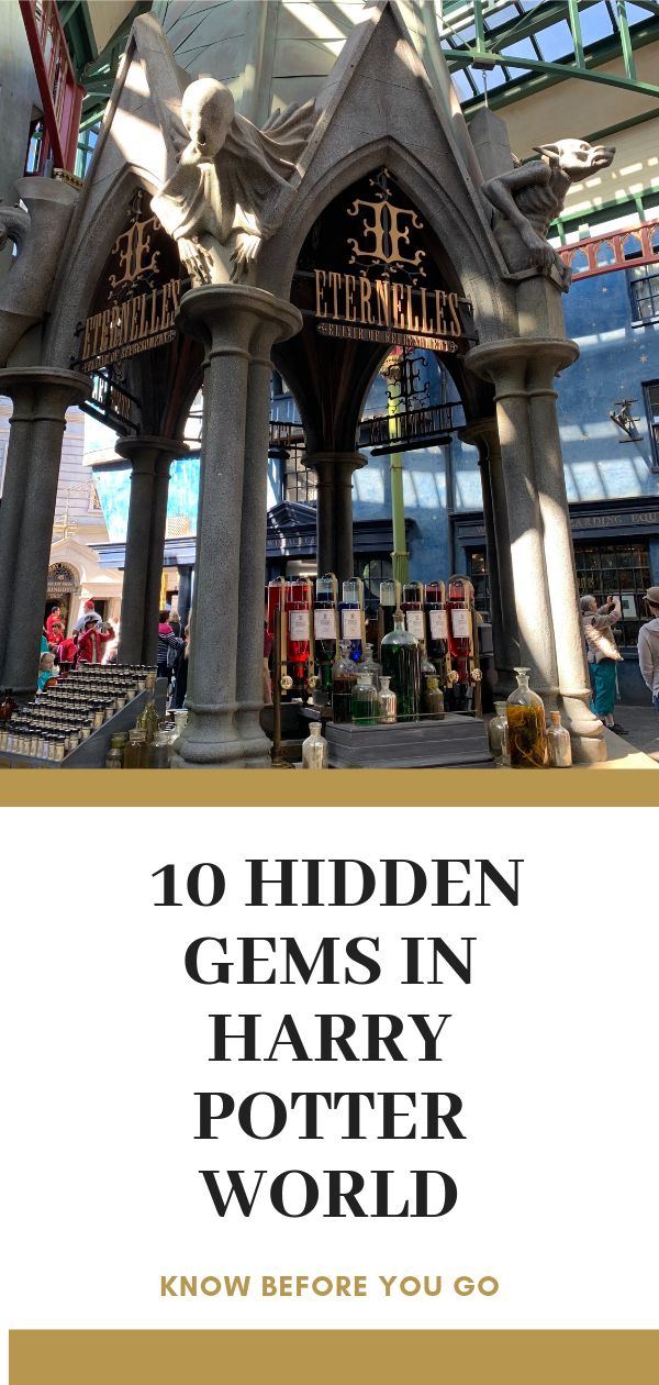 the entrance to harry potter's world with text that reads 10 hidden gems in harry potter