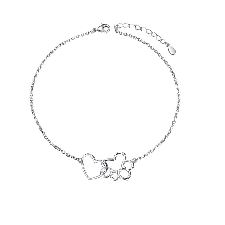 PRICES MAY VARY. 💖Design: Paw print bracelet,dog and cat are our best friend, loyal, friendly and lovely.The pet paw bracelet is a unique gifts to give dog,cat or pet lover. 💖 Material: 925 sterling silver paw heart jewelry,hypoallergenic, tarnish resistant,nickel-free,lead-free,cadmium-free,suitable for long-term wear,not contain any allergic element. 💖 Size: Pet dog paw chain Length:7+2 inch. Packaging:1x paw bracelet; 1 x polishing cloth and 1 x exquisite gift box. 💖 Gift Wrap: Dog cat pa Paw Bracelet, Paw Jewelry, Paw Print Bracelet, Pet Jewelry, Paw Heart, Layered Bracelet, Congratulations Gift, Cat Paw, Dog Paw