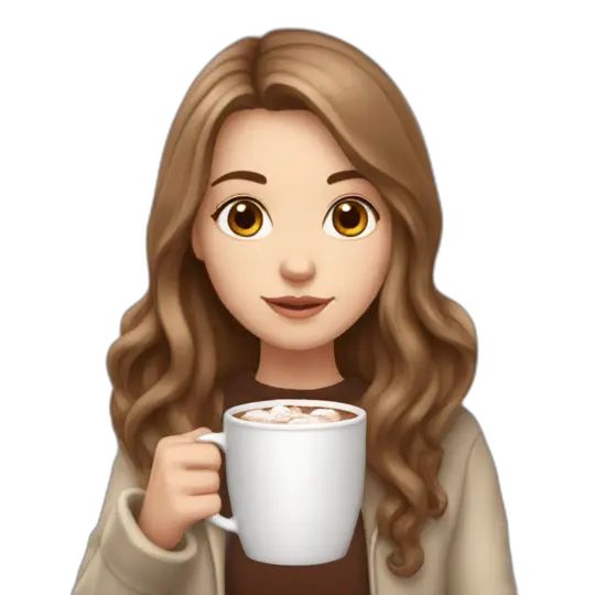 a woman is holding a cup of coffee