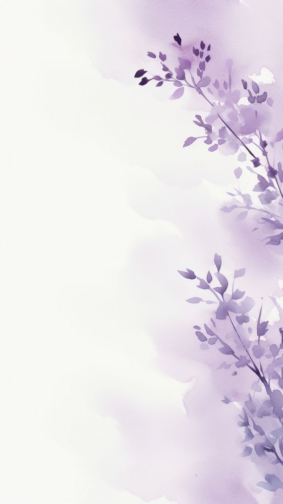 watercolor painting of purple flowers on white background