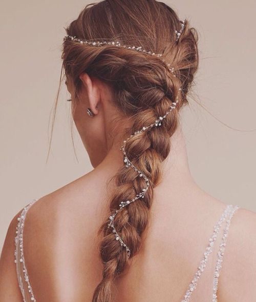 Bridal hair Wedding Braids, Best Wedding Hairstyles, Hair 2018, Trending Hairstyles, Wedding Hairstyles For Long Hair, Different Hairstyles, Hair Designs, Wedding Hair Accessories, Hair Jewelry