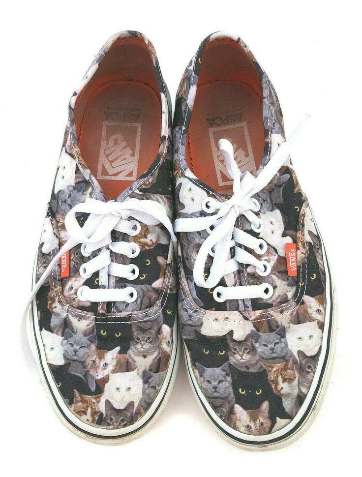 Vans Rare ASPCA Cat print lace up unisex sneakers Wms sz 9.5. Mens sz 8 Worn twice. No condition issues other than a few smudges to rubber that can be easily removed. Sold as is. Please see measurements for size-all sales are final. Length of sole 10.5" width of sole 3.5" PLEASE READ BEFORE YOU BUY About the Vintage / Preowned clothes I sell: As a long time seller, I source specifically to resell at reasonable prices and only select and list great items I feel are in very wearable / and or usabl Custom Vans Lace-up Sneakers With Rubber Sole, Vans Custom Lace-up Sneakers With Rubber Sole, Vans Custom Low-top Sneakers With Laces, Casual Vans Custom Sneakers With Vulcanized Sole, Casual Custom Vans Sneakers With Vulcanized Sole, Vans Casual Sneakers With Graphic Print, Vans Casual Low-top Custom Sneakers, Casual Slip-on Sneakers With Graphic Print, Low-top Graphic Print Skate Shoes