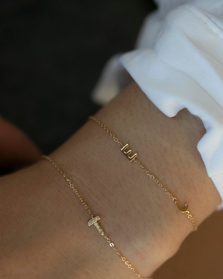 Personalized 14k solid gold mini diamond letter bracelet! Simple, minimalist everyday bracelet - Perfect dainty everyday bracelet with a sparkle.Personalize this bracelet with your choice of uppercase alphabet Initial. Great as a gift for special someone or for yourself. Each initial measures approx.5mm, You can add up to 5 Initials Available in 14K Yellow Gold or 14K White Gold * Leave us your initials and placement in the comment box at checkout. Initials Bracelet, Everyday Minimalist Diamond Bracelet In 14k Gold, Dainty Name Bracelet, Minimalist 14k Gold Bracelet For Personalized Gift, Personalized Yellow Gold Diamond Bracelet For Everyday, Minimalist 14k Gold Diamond Bracelet As Gift, Bracelet With J, Personalized Diamond Bracelet For Everyday Wear, Everyday Minimalist 14k Gold Diamond Bracelet