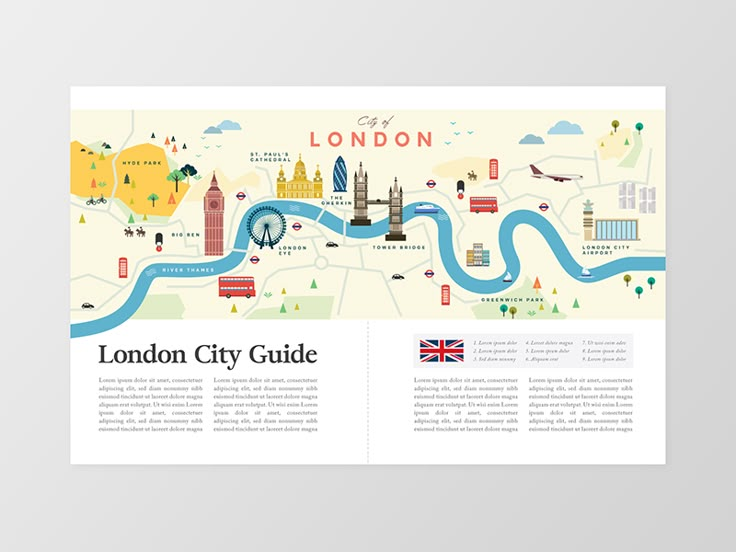 the london city guide is displayed on a white background