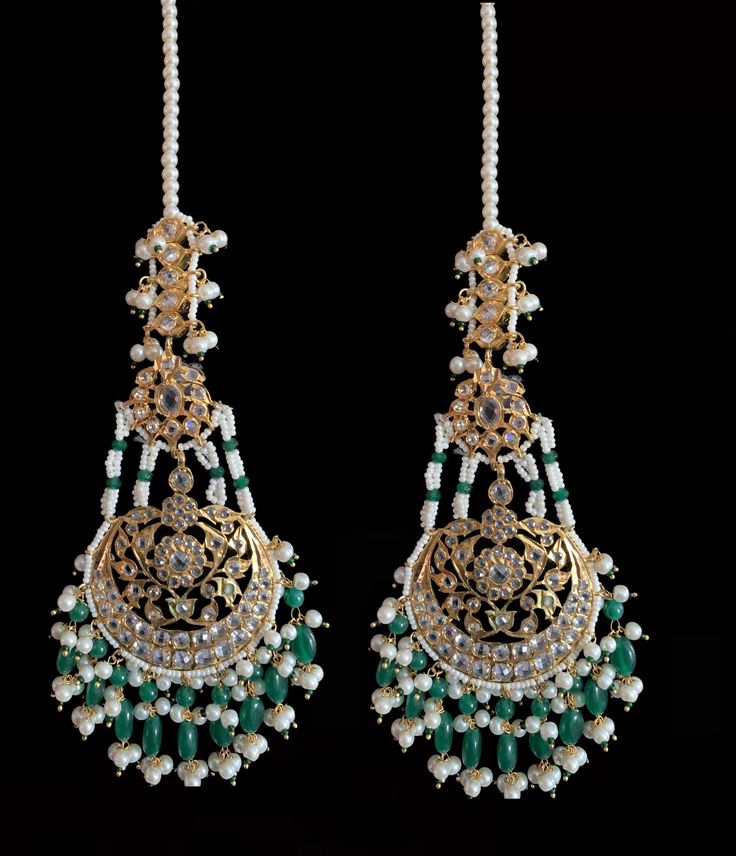 earrings Jhoomar style long 4 inches comes with attached ear supports made using glass polki , shell pearls and quartz beads , gold plated Kundan Chandbalis With Pearl Drop For Reception, Reception Kundan Danglers With Cutdana Details, Kundan Cutdana Danglers For Reception, Reception Kundan Cutdana Danglers, Festive Kundan Chandelier Earrings With Pearl Drop, Kundan Danglers With Stone Work For Reception, Wedding Kundan Danglers With Dangling Beads, Wedding Kundan Danglers With Beads, Kundan Chandbali Chandelier Earrings With Dangling Beads