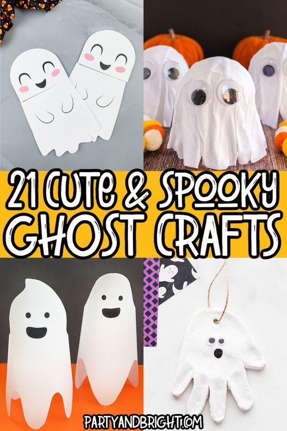 halloween crafts for kids to make with ghost and ghost - shaped paper plates, pumpkins and