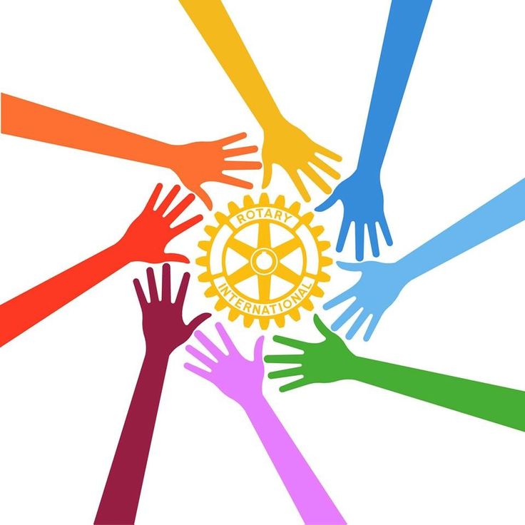 several hands reaching up to each other in the center of a gear wheel with words on it