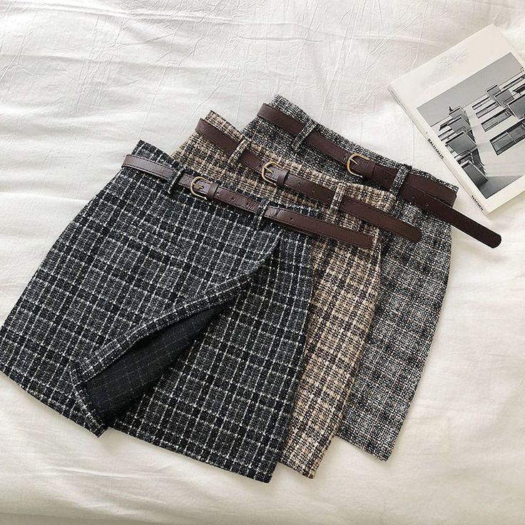 Korean Irregular Lady Skirt Female Autumn Sweet High Waist A-line Mini Skirt Vintage Casual Women Plaid Skirt Chic Sashes Dark Academia Clothing, Academia Fashion, Girlboss Fashion, Chic Skirts, Stylish Skirts, Iu Fashion, Transparent Fashion, Seapunk Fashion, Short Fashion