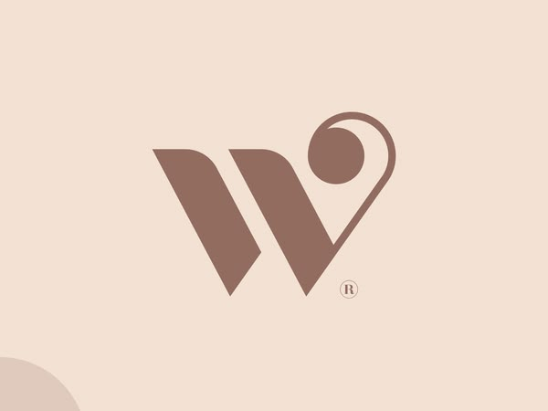 the letter w is made up of two letters and has a circle on top of it