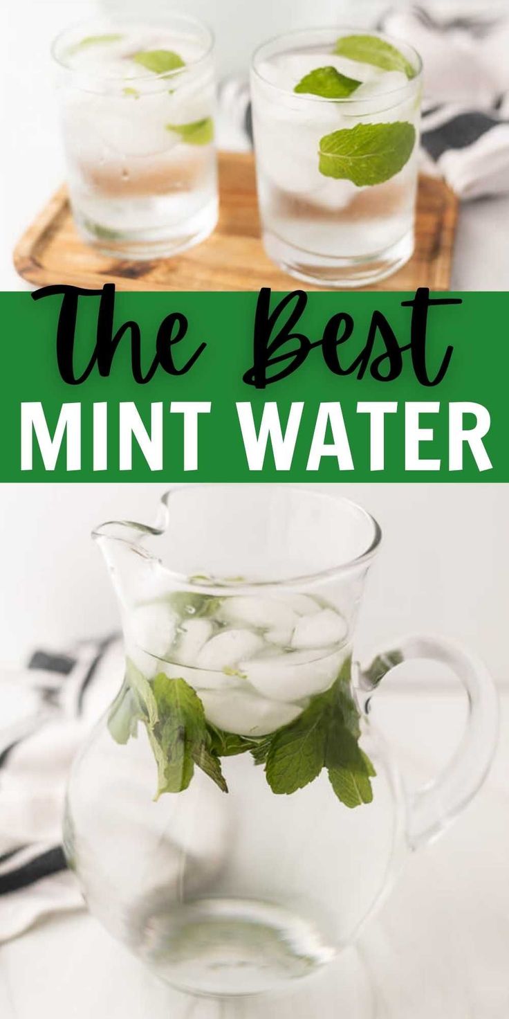 the best mint water is in a glass pitcher