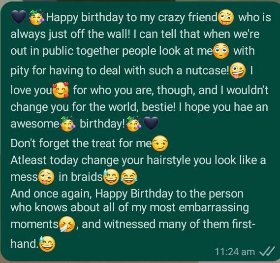 the text is written to someone on their birthday