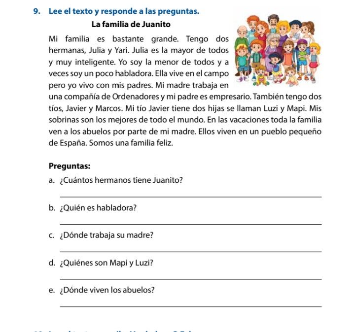 the spanish language worksheet for children with pictures and words on it, including an image