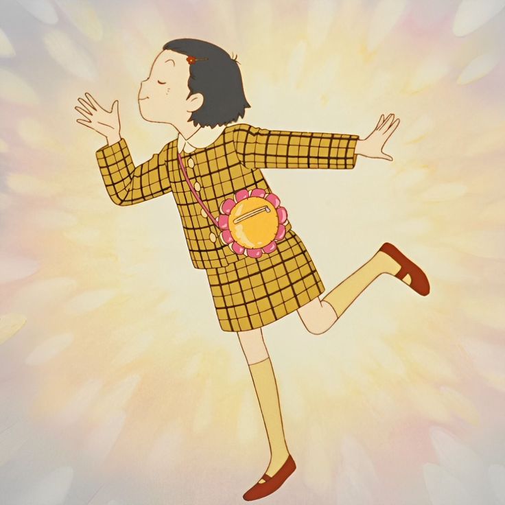 a drawing of a man wearing a plaid coat and red shoes with his arms outstretched