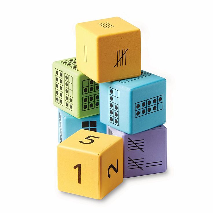 colorful dices stacked on top of each other with the numbers 1 to 10 written on them